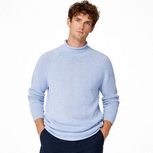 J Crew Sweater Mens XS Sky Blue 1988 Rollneck Cotton Minimalist Spring BW186